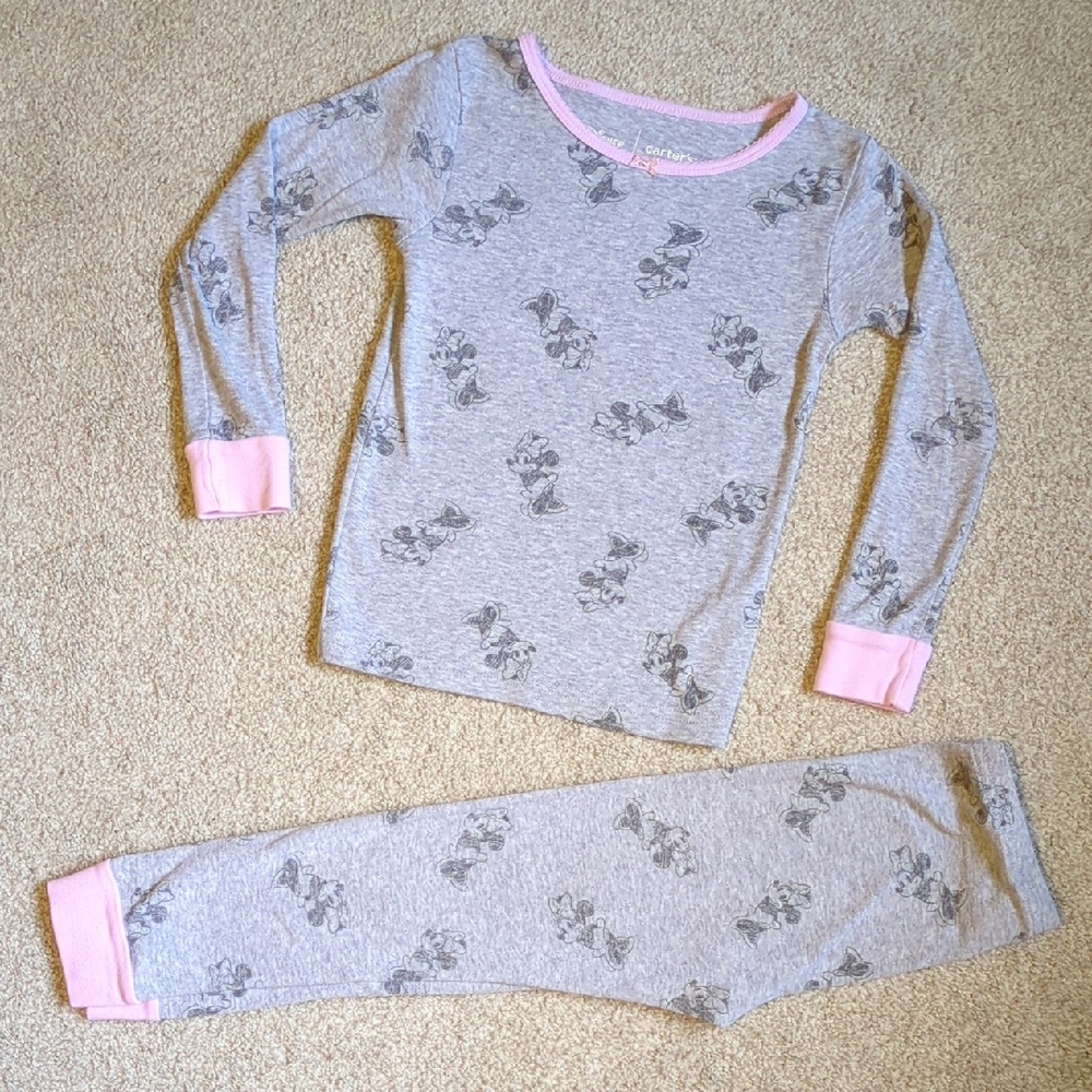 Carter's Disney Minnie Mouse Gray and Pink Pajamas